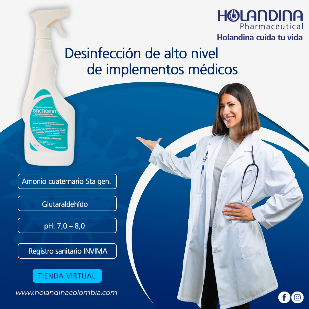BACTIDINA esta indicado para desinfectar el instrumental y demas implementos médicos y quirúrgicos que no deben ser inmersos en líquidos desinfectantes.