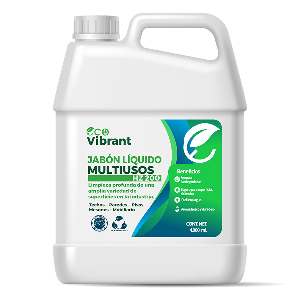 Jabón líquido multiusos con aroma fresco para techos paredes pisos mesones y mobiliario
